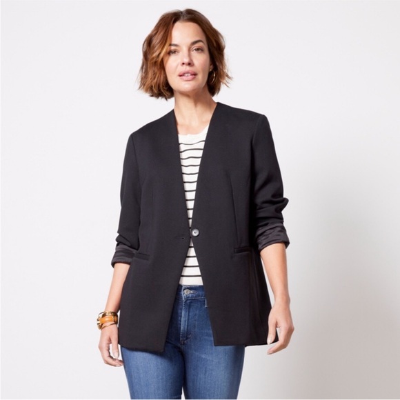 SPANX Jackets & Blazers - Spanx The Perfect Oversized Blazer Jacket Black Career Minimalist